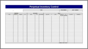 Inventory Control Spreadsheet Template