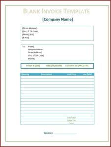 Invoice Form Free Printable