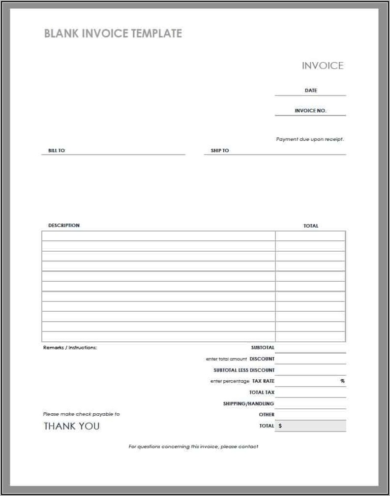 Invoice Template For Painting