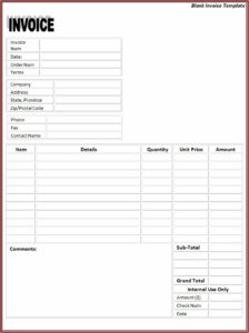 Invoice Templates Free Printable
