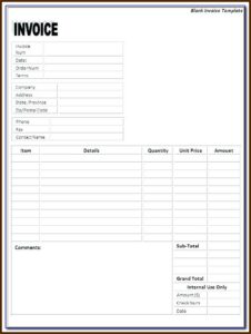 Invoice Templates Printable Free Word Doc