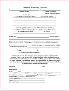Kentucky Temporary Guardianship Agreement Form
