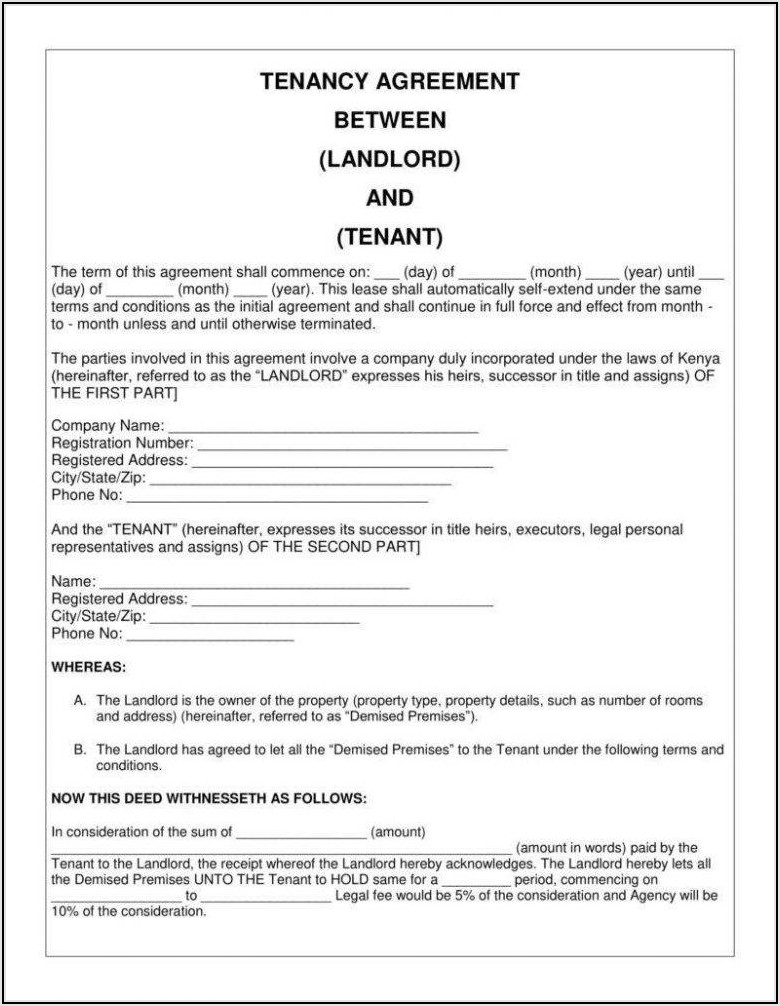 Landlord Agreement Template Free