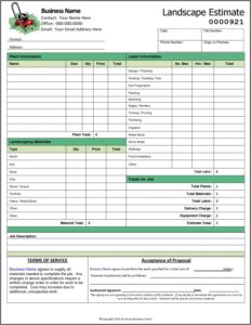 Landscape Estimate Template
