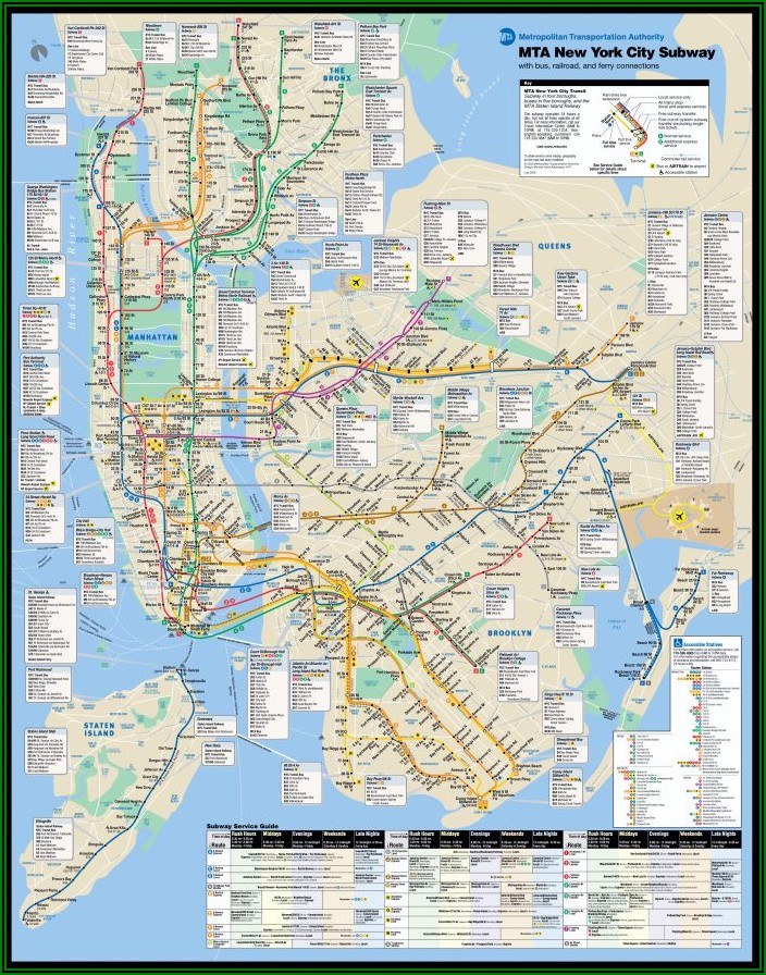 Large Printable Map Of New York City