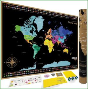 Large Scratch World Map