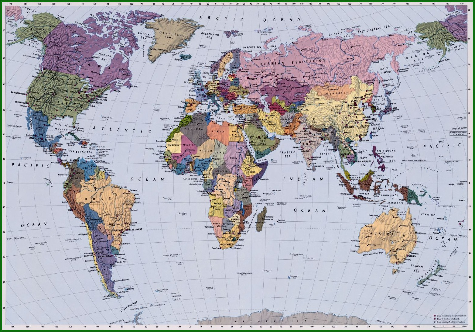 Large World Map Wallpaper