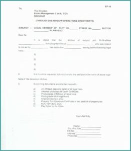 Legal Heir Affidavit Format In English