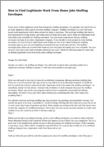 Legitimate Work From Home Jobs Stuffing Envelopes