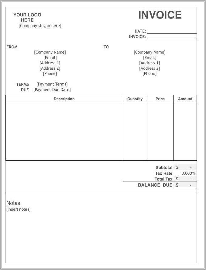 Loan Payment Invoice Template