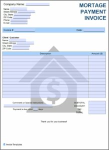 Loan Repayment Invoice Template
