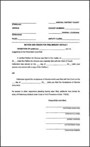 Louisiana Divorce Forms 103