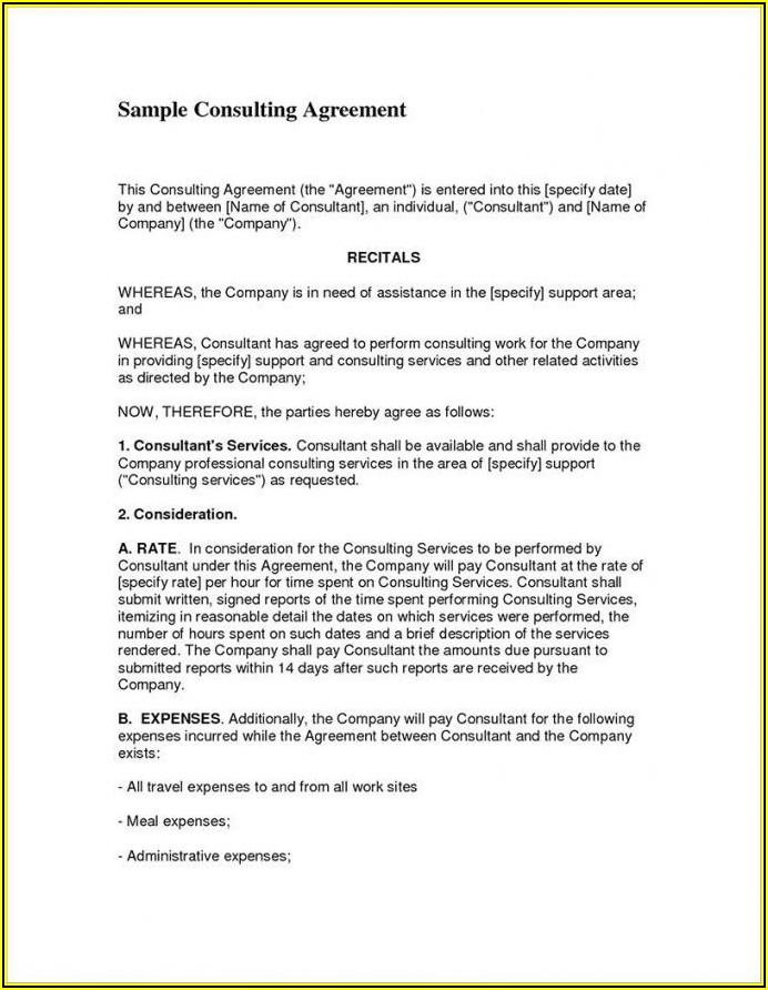 Marketing Consulting Agreement Sample