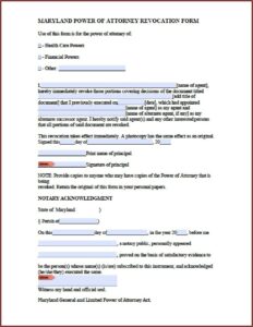 Maryland General Durable Power Of Attorney Form