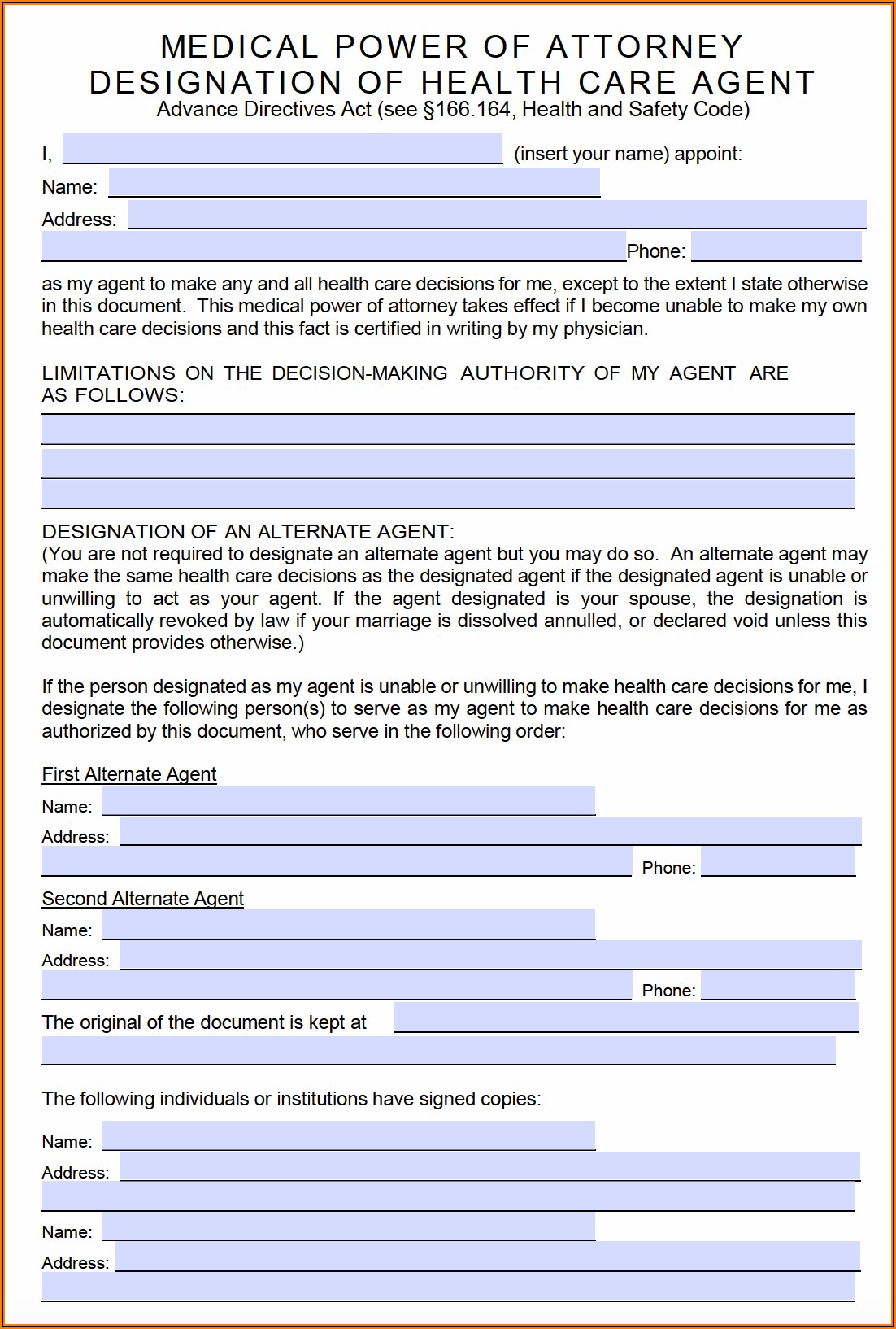 Maryland Medical Power Of Attorney Forms