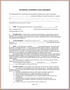 Massachusetts Standard Apartment Lease Form