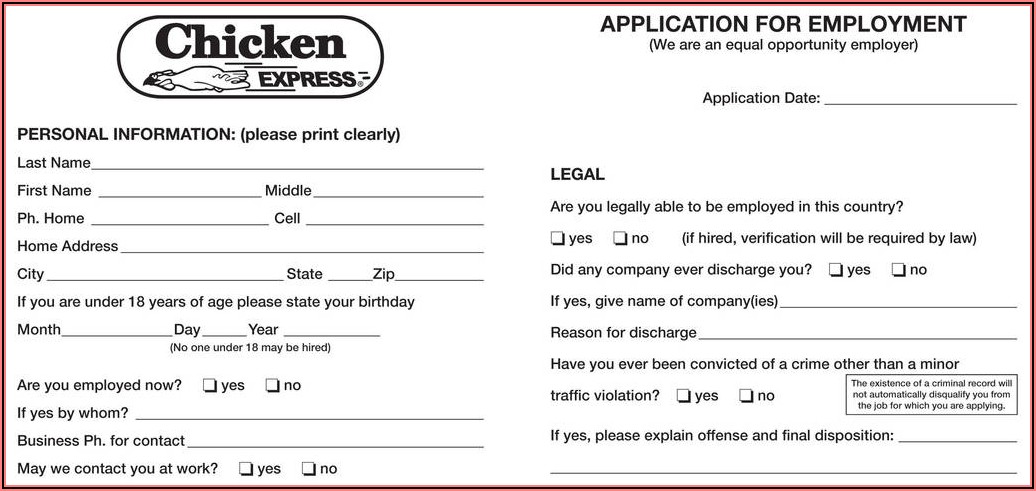 Mcdonalds Employment Application Form