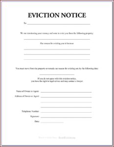 Mi Eviction Notice Form