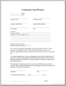 Michigan Contractor Lien Form