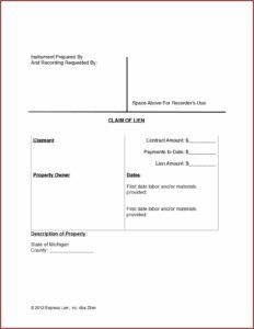 Michigan Mechanics Lien Form