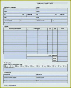 Microsoft Word Contractor Invoice Template