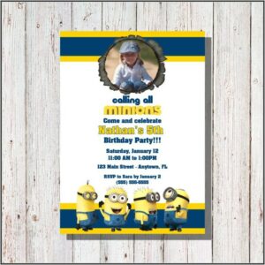 Minion Party Invitation Template