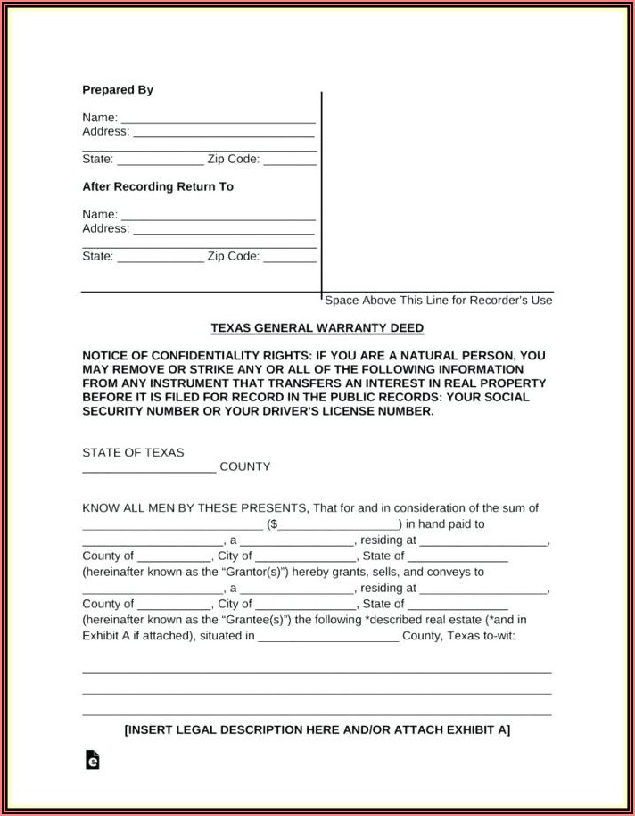 Missouri Special Warranty Deed Form