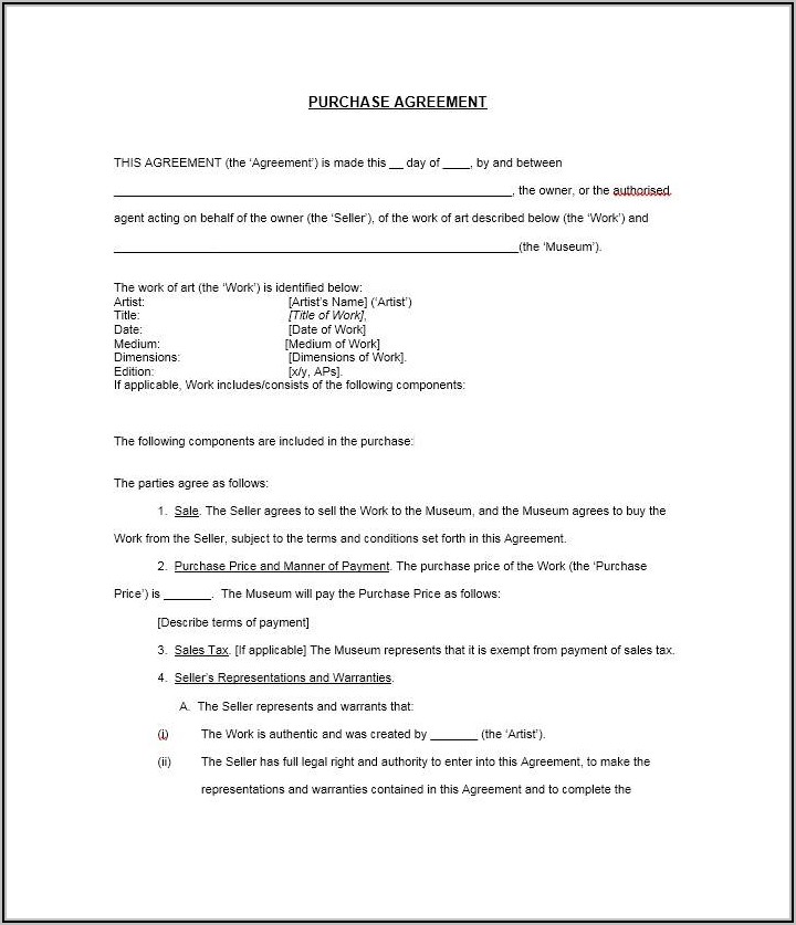 Motorcycle Purchase Agreement Template