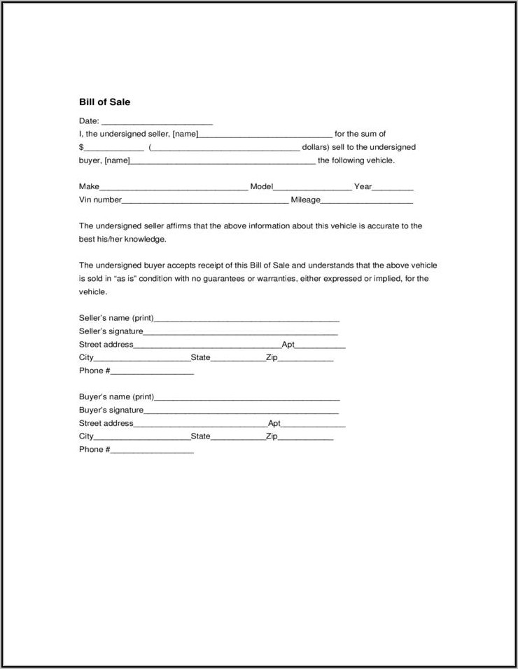 Motorcycle Sale Agreement Template