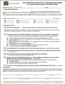 Nacha Sample Ach Debit Authorization Form