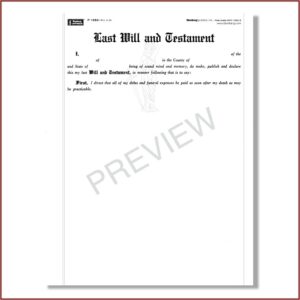New York Last Will And Testament Blank Forms