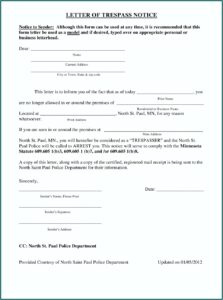 No Trespassing Form Virginia