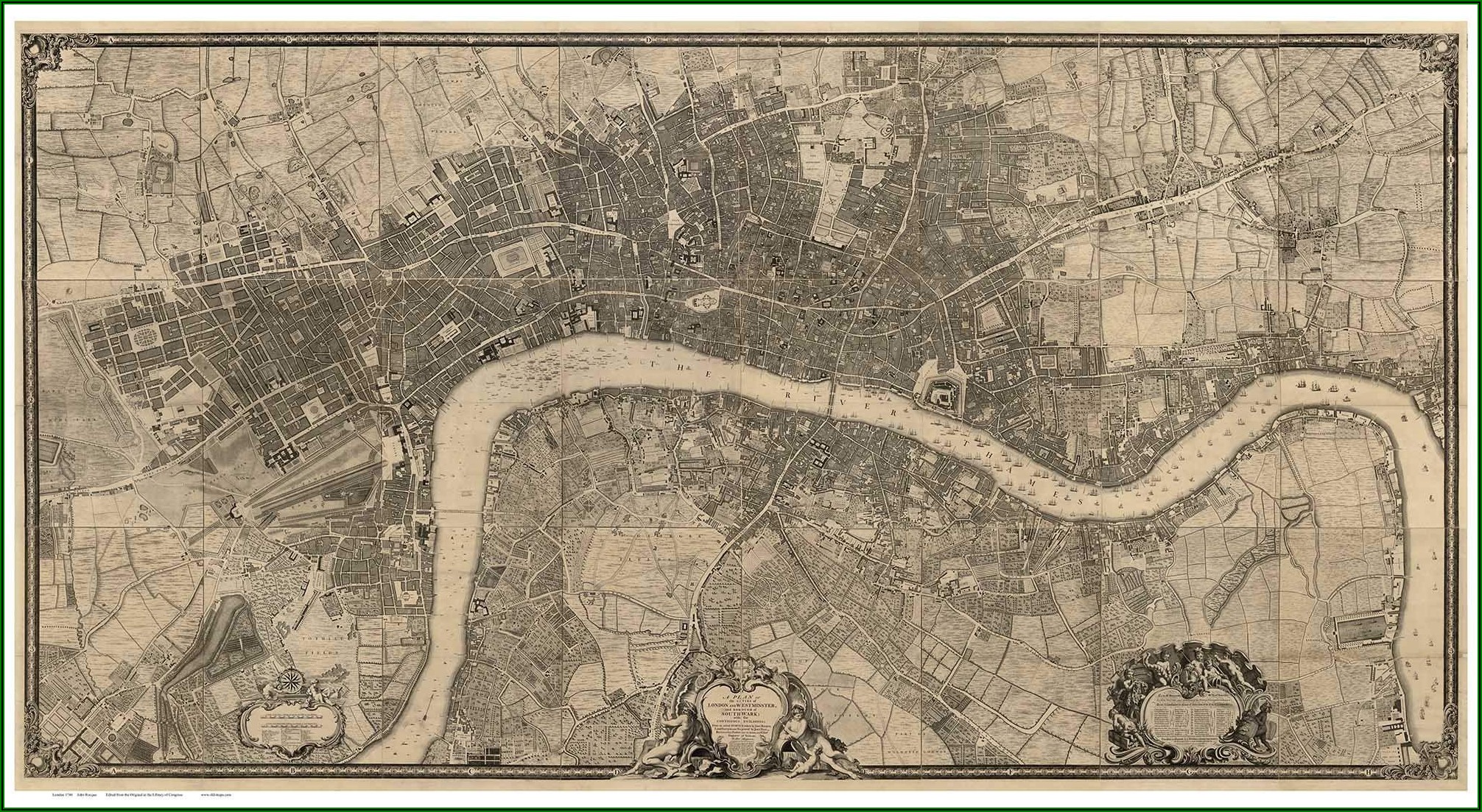 Old Map Of London Buy