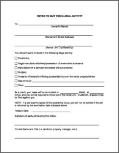 Oregon Eviction Notice Form