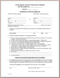 Oregon State Eviction Notice Form