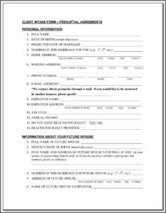 Pa Prenuptial Agreement Form