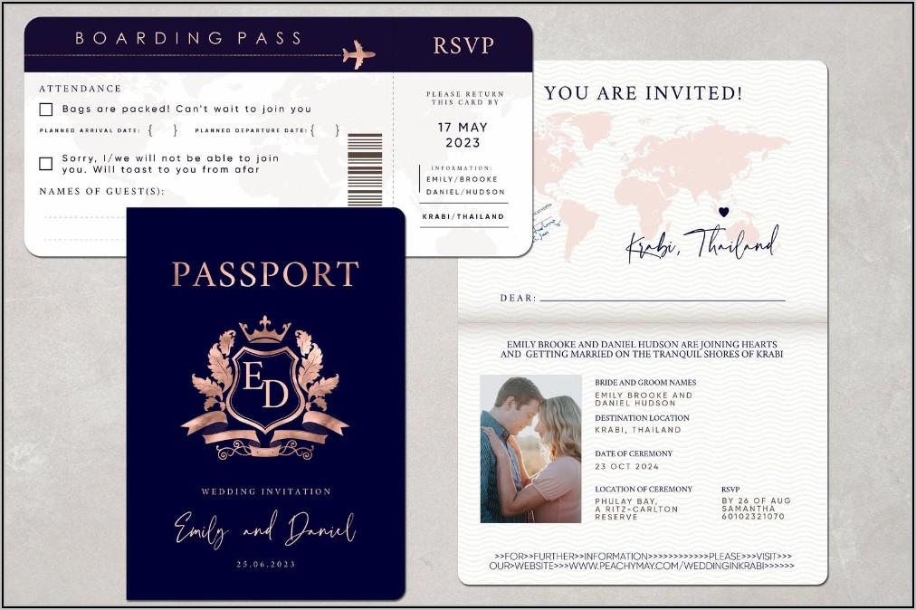 Passport Wedding Invite Template