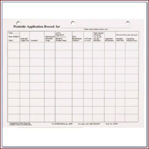 Pest Control Record Keeping Template
