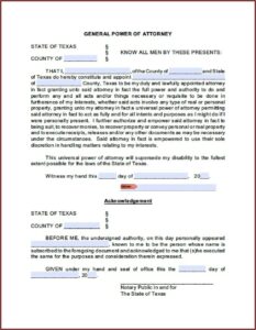 Power Of Attorney Form For Medical