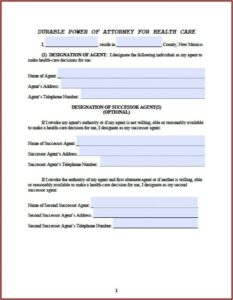 Power Of Attorney Form For Medical Decisions