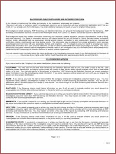 Pre Employment Background Check Authorization Form Michigan