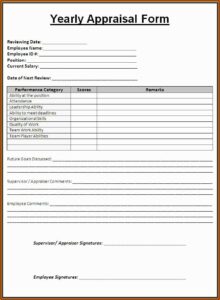 Printable Employee Evaluation Forms