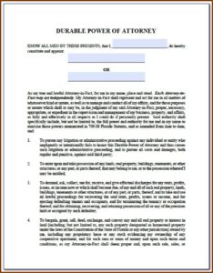 Printable Power Of Attorney Form Ny