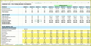 Pro Forma Financial Statements Template Excel