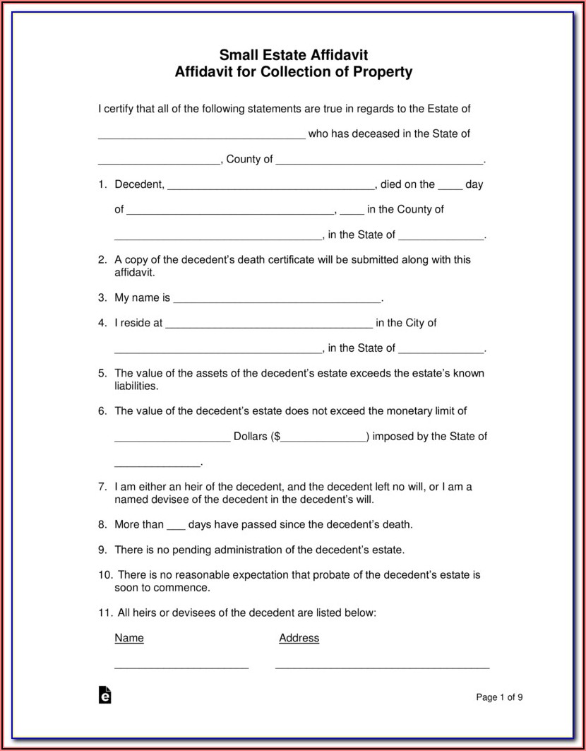 Probate Form 13100 Affidavit