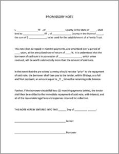 Promissory Note Format Free Download