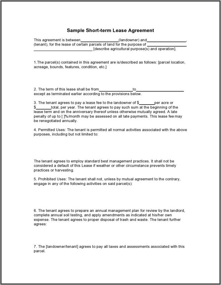 Property Lease Agreement Template Word