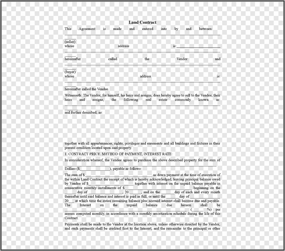 Property Sale Contract Template