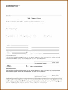 Quit Claim Deed Forms Arizona
