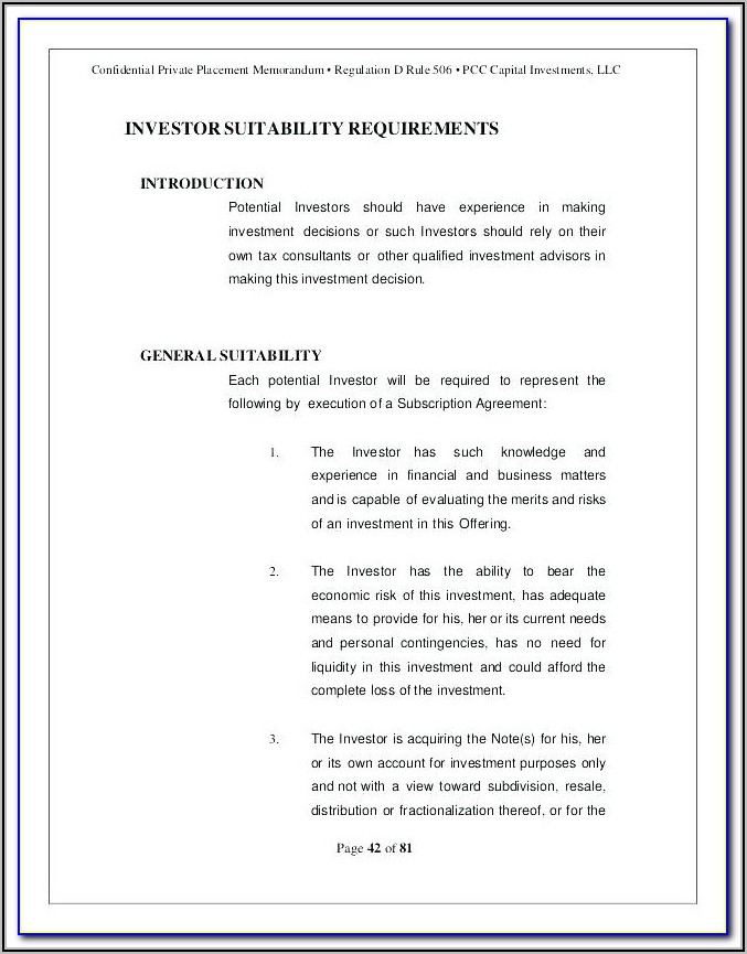 Real Estate Offering Memorandum Template Free